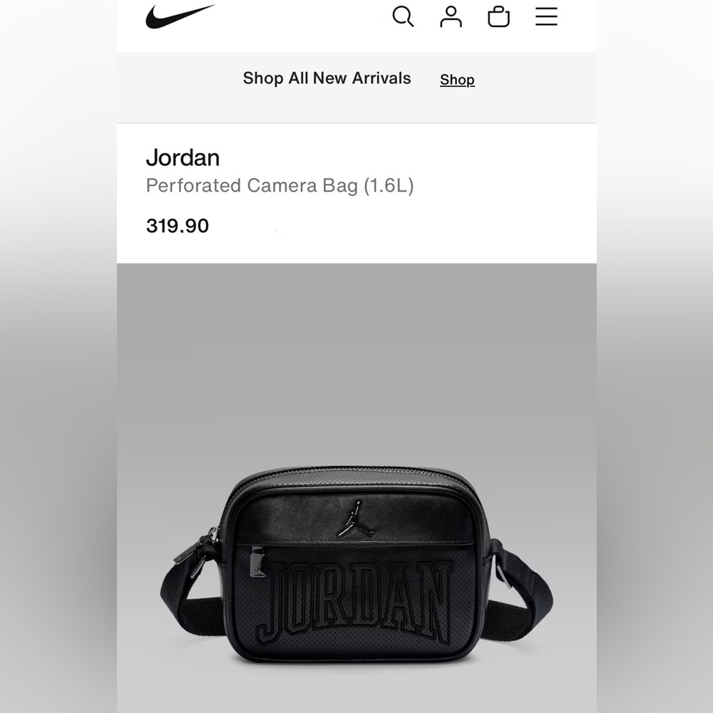 Jordan Perforated Camera Bag — Black